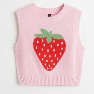 H&M Knit Vest Strawberry New